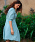 Round Neck Sweet Linen Shirt Dress